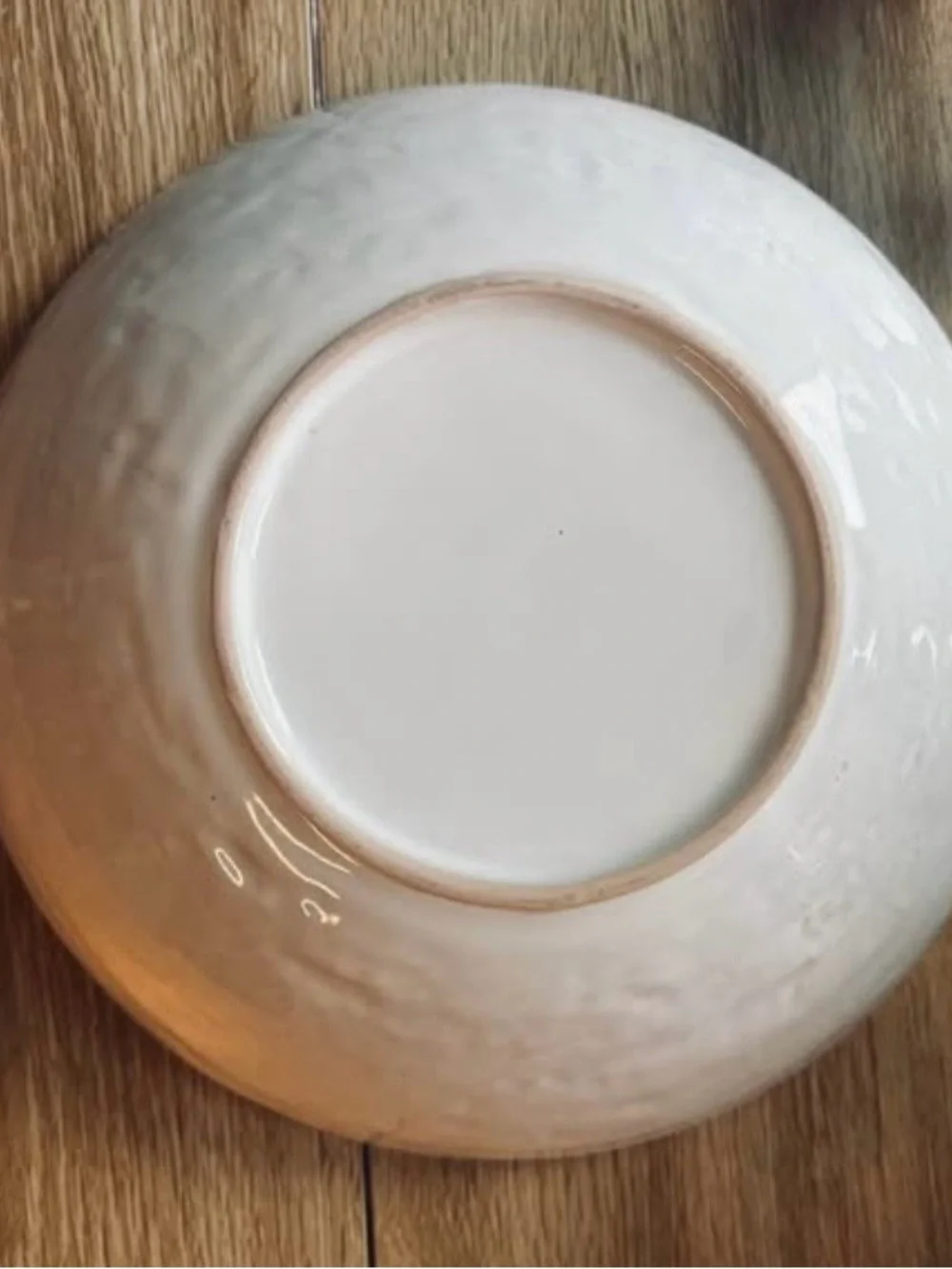 White Hammered Serving Bowl
